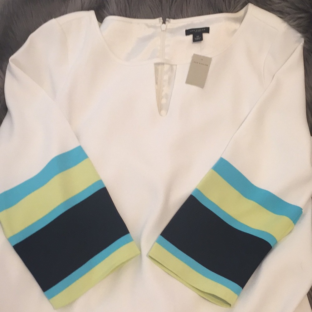 ANN TAYLOR - Women's shift dress with stripe trims
